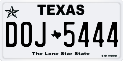 TX license plate DOJ5444