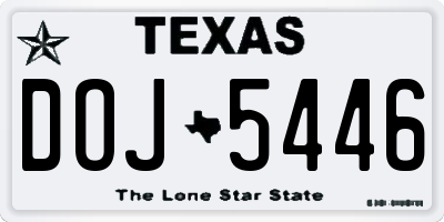 TX license plate DOJ5446