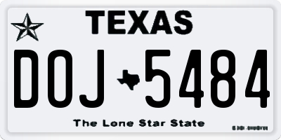 TX license plate DOJ5484