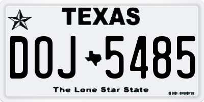 TX license plate DOJ5485