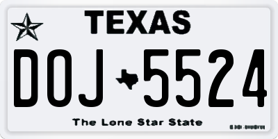 TX license plate DOJ5524