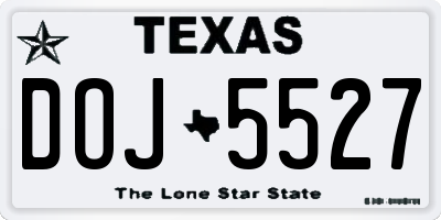 TX license plate DOJ5527