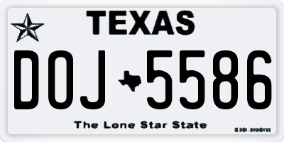 TX license plate DOJ5586