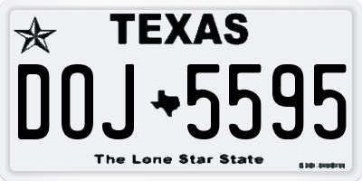 TX license plate DOJ5595