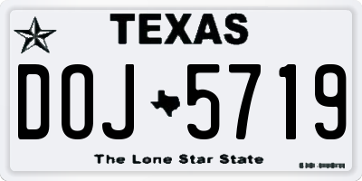 TX license plate DOJ5719