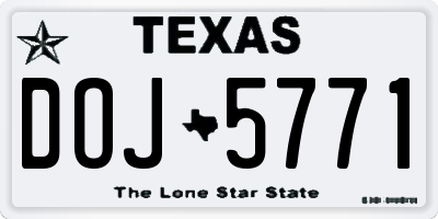 TX license plate DOJ5771