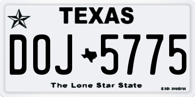 TX license plate DOJ5775