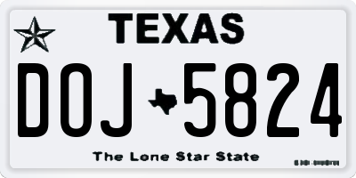 TX license plate DOJ5824