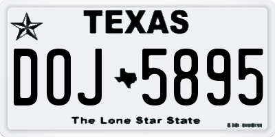 TX license plate DOJ5895