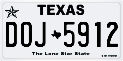 TX license plate DOJ5912