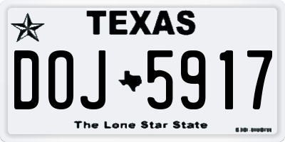 TX license plate DOJ5917