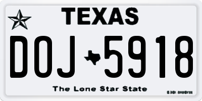 TX license plate DOJ5918