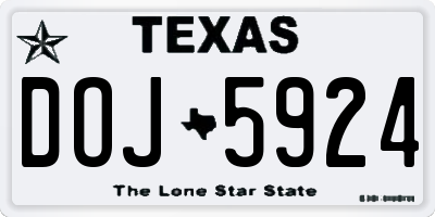 TX license plate DOJ5924