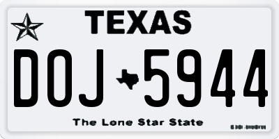 TX license plate DOJ5944