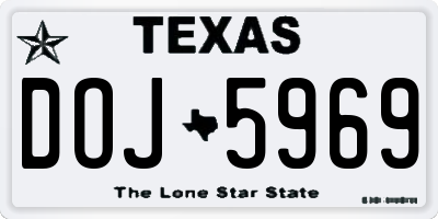 TX license plate DOJ5969