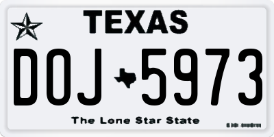 TX license plate DOJ5973