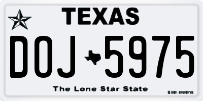 TX license plate DOJ5975