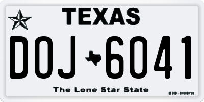 TX license plate DOJ6041