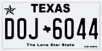 TX license plate DOJ6044