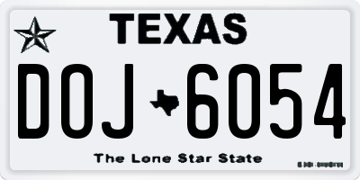 TX license plate DOJ6054