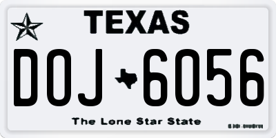 TX license plate DOJ6056