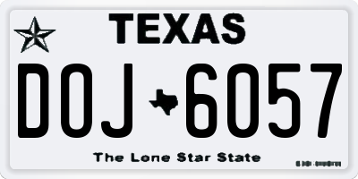 TX license plate DOJ6057