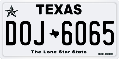 TX license plate DOJ6065