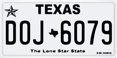 TX license plate DOJ6079