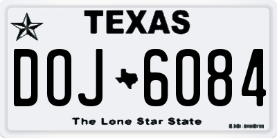 TX license plate DOJ6084