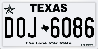 TX license plate DOJ6086