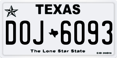 TX license plate DOJ6093