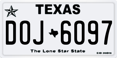 TX license plate DOJ6097