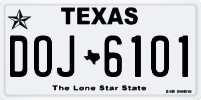 TX license plate DOJ6101