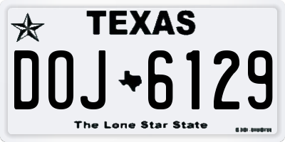 TX license plate DOJ6129