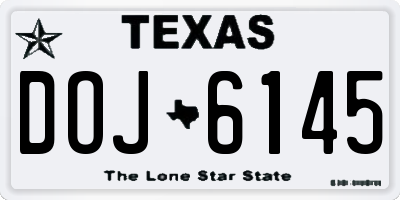 TX license plate DOJ6145