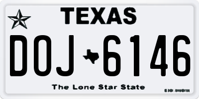 TX license plate DOJ6146