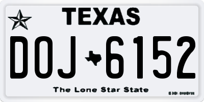 TX license plate DOJ6152