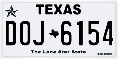 TX license plate DOJ6154