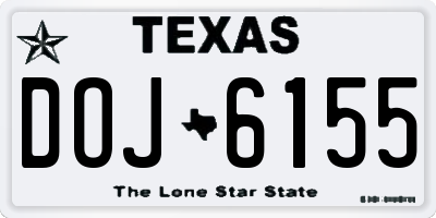 TX license plate DOJ6155