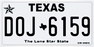 TX license plate DOJ6159