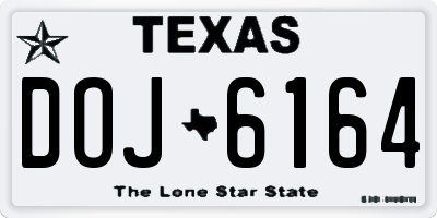 TX license plate DOJ6164