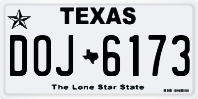 TX license plate DOJ6173