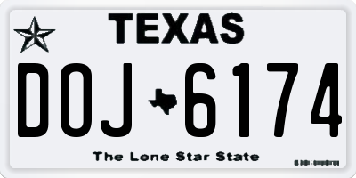 TX license plate DOJ6174