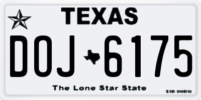 TX license plate DOJ6175