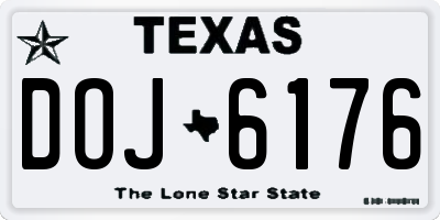 TX license plate DOJ6176
