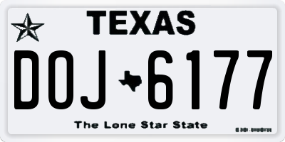 TX license plate DOJ6177