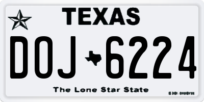 TX license plate DOJ6224
