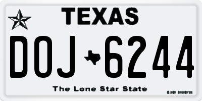 TX license plate DOJ6244