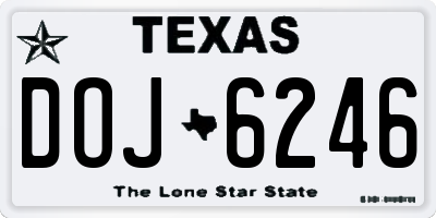 TX license plate DOJ6246