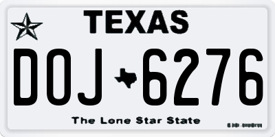 TX license plate DOJ6276